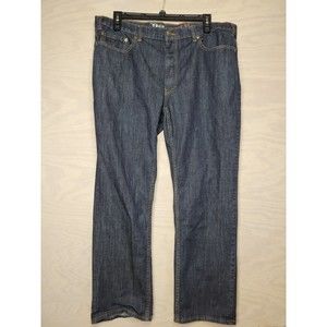True Nation Men's SZ 42x32 Denim Jeans Athletic Fit Dark Wash Blue